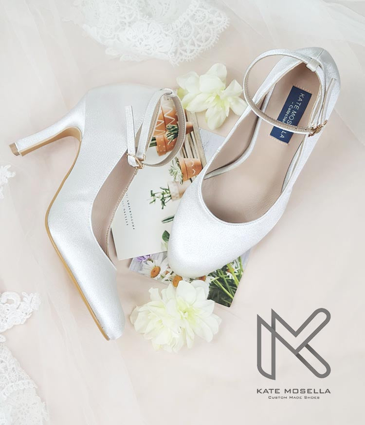 Tiffany Ivory White Satin Pump(Ready Stock)