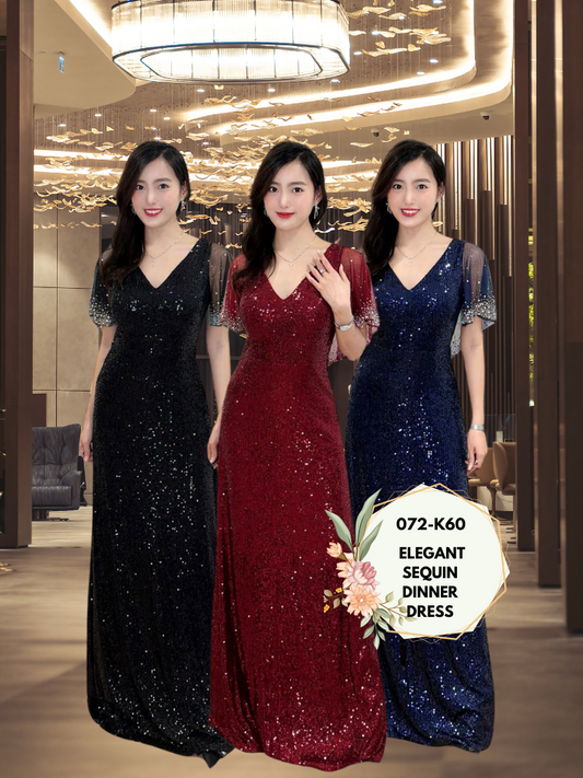 Elegant Sequin Rhinestone Dinner Dress 072-K60 by Kate Gown