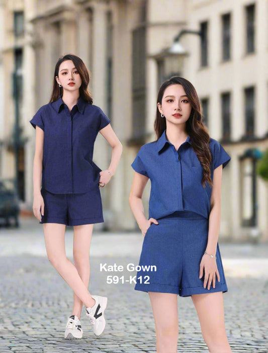 Jeans Two-Piece Set 591-K12 by Kate Gown