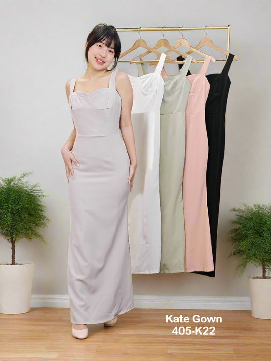 Graceful Sleeveless Spaghetti Strap Evening Dress 405-K22