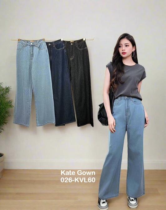 Classic Versatile Denim Casual Pants 026-KVL60 by Kate Gown