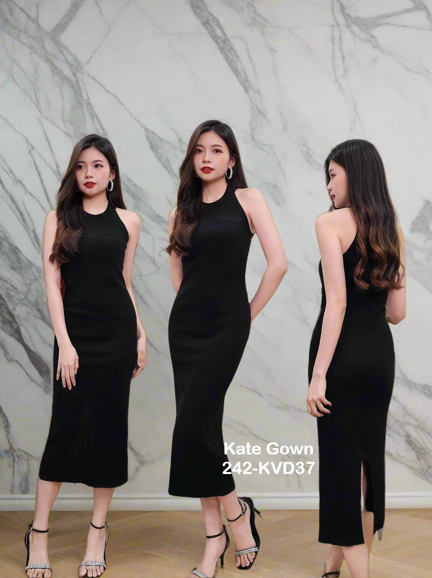 Sophisticated Sleeveless Knitted Office Dress 242-KVD37 by Kate Gown