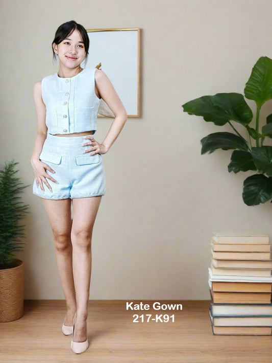 Chic Elegant Tweed Shorts Set 217-K91 by Kate Gown