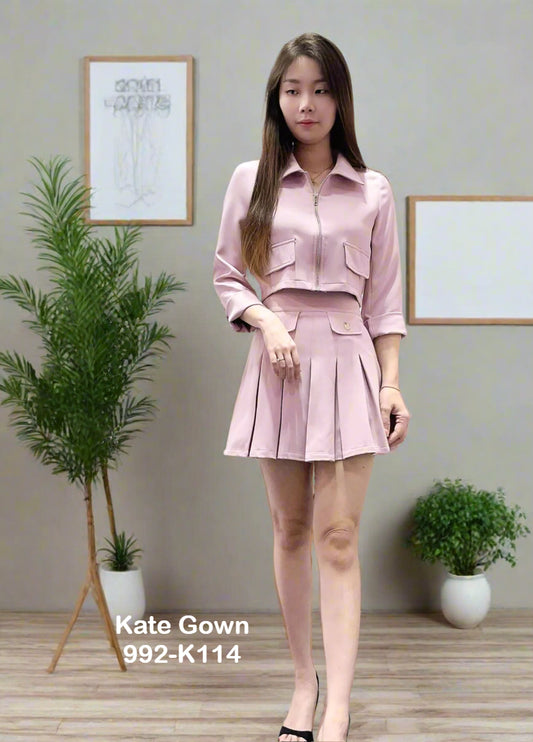 Chic Sweet Pleated Skirt Office Set 992-K114 by Kate Gown