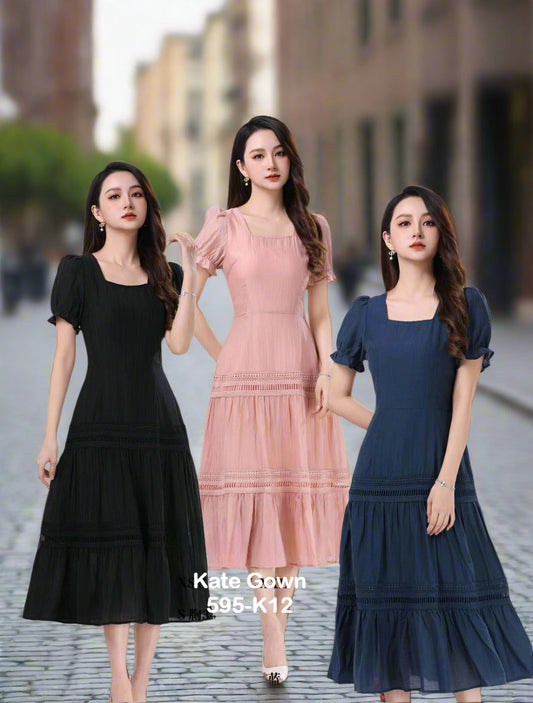 Simple and elegant office dress 595-K12 by KateGown