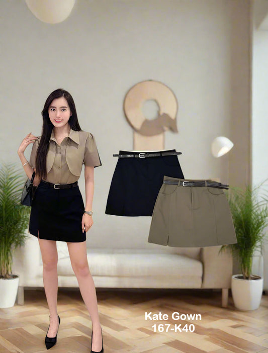 Fashionable Chic Mini Skorts 167-K40 by Kate Gown