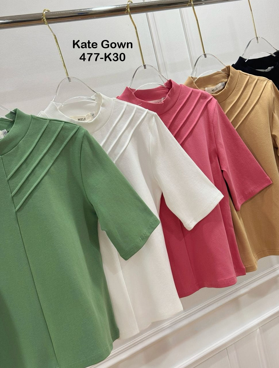 Classic Fit Ribbed Sleeve Tee 477-K30 by Kate Gown