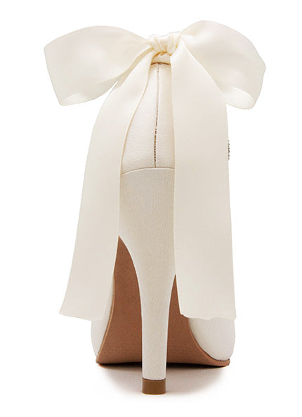 Danielle Ivory White Satin Wedding Shoes(Ready Stock)