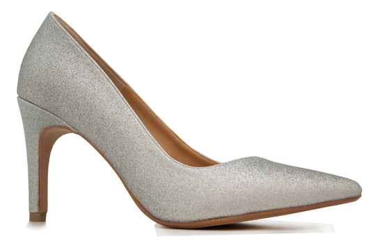 Ruby Silver Glitter Wedding Shoes (Custom Made)