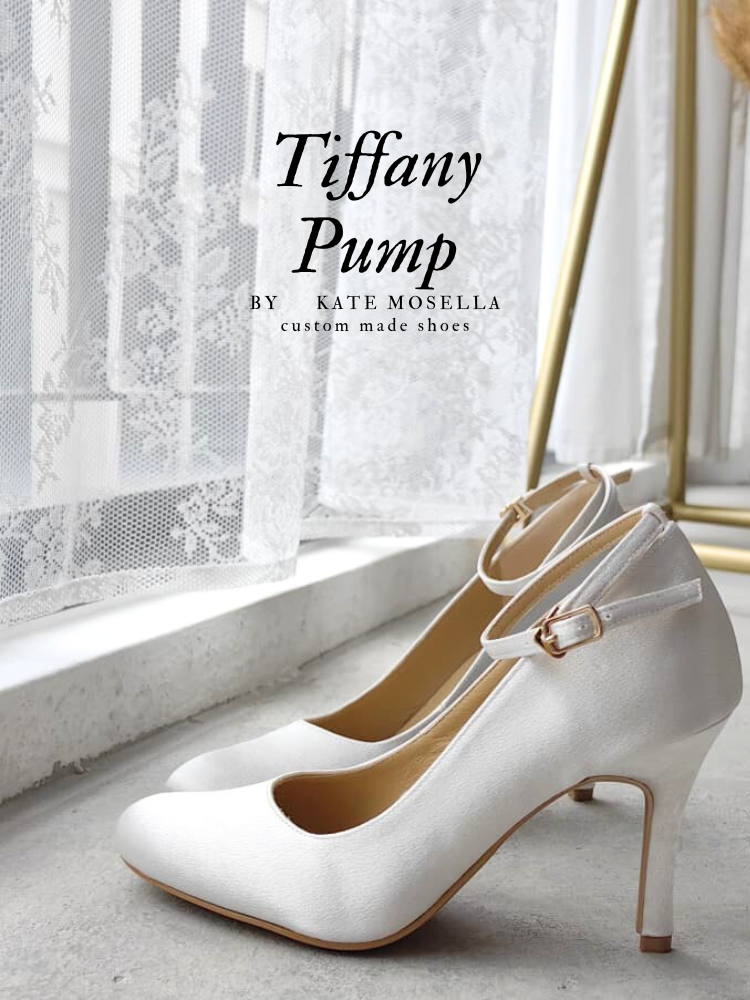 Tiffany Ivory White Satin Wedding Shoes