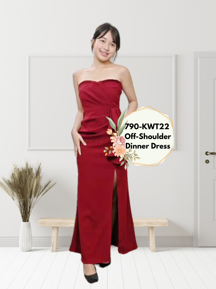Luxury Off-Shoulder Slit Evening Dress 790-KWT22 by Kate Gown